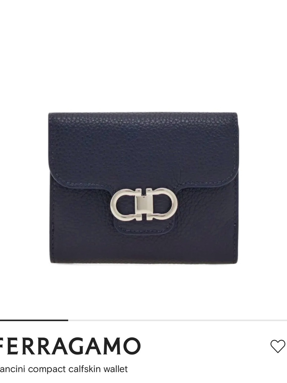 Salvatore Ferragamo Navy Textured Calfskin Wallet